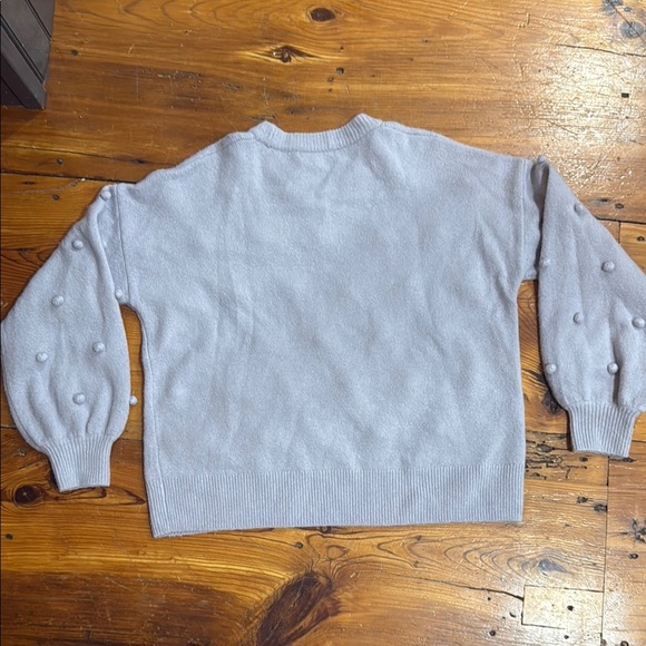 Madewell Soft Wool Blend Gray Pom-Pom Crewneck Sweater Size Small - Picture 7 of 9